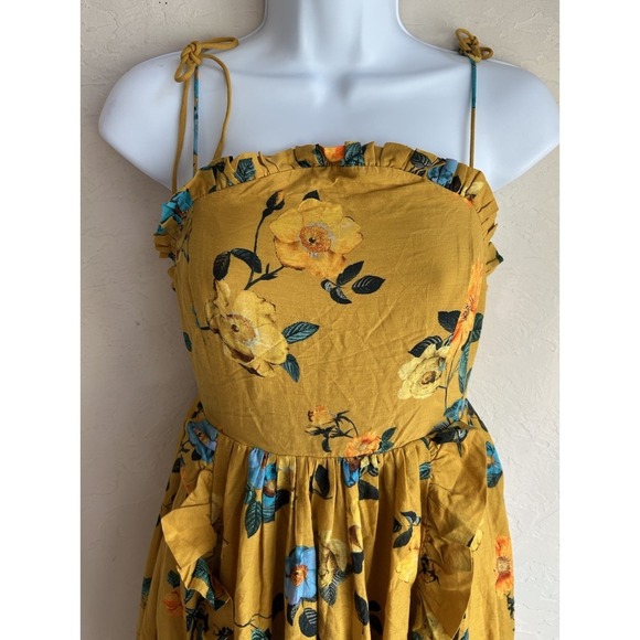 Maeve Anthropologie Midi Dress 4 Backless Tie Feminine Floral Dainty Sundress - Picture 3 of 14